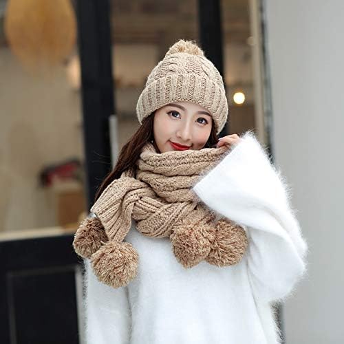 Zestaw damski 2 w 1 – czapka i szalik w kolorze beżowym