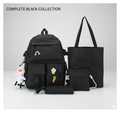 Plecak Szkolny Damski 4 w 1 – Model 2 Czarny