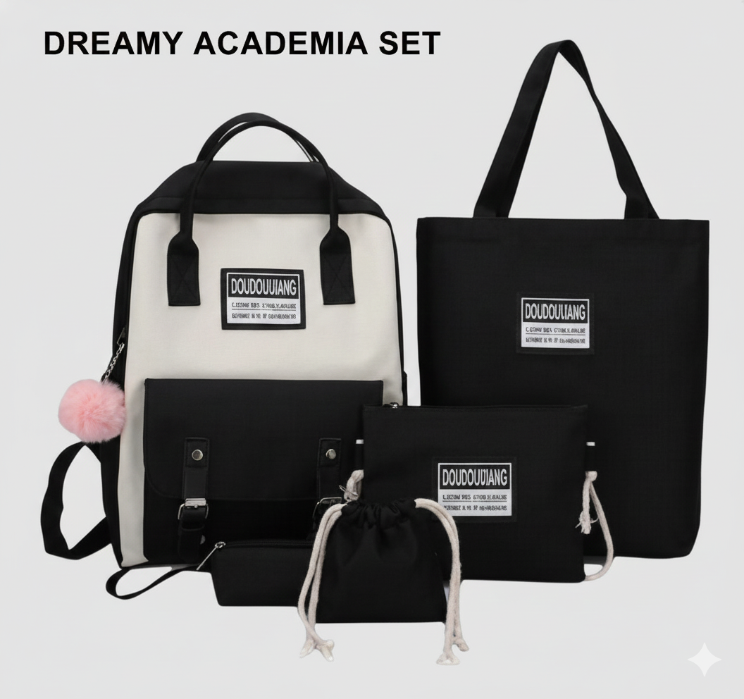 Plecak 5 w 1 – Damski Zestaw Szkolny | 5 Elementów