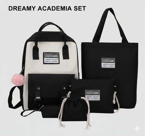 Plecak 5 w 1 – Damski Zestaw Szkolny | 5 Elementów