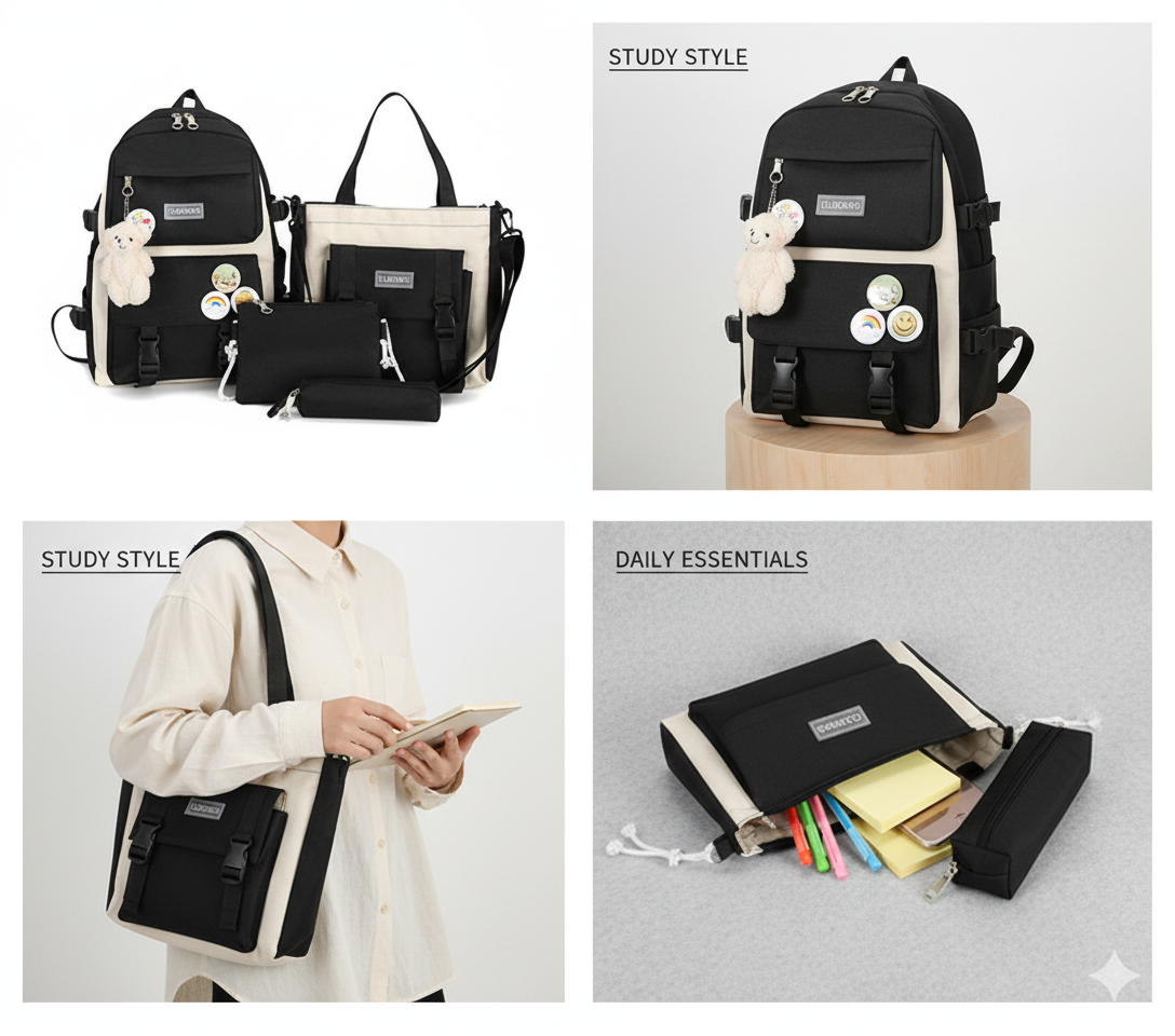 Zestaw Mama i Córka – Plecak Damski Szkolny 5 w 1 | Styl, Organizacja i Praktyczność